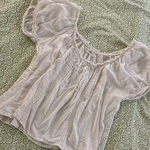 Puff sleeve White Women's Top